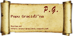 Popu Graciána névjegykártya